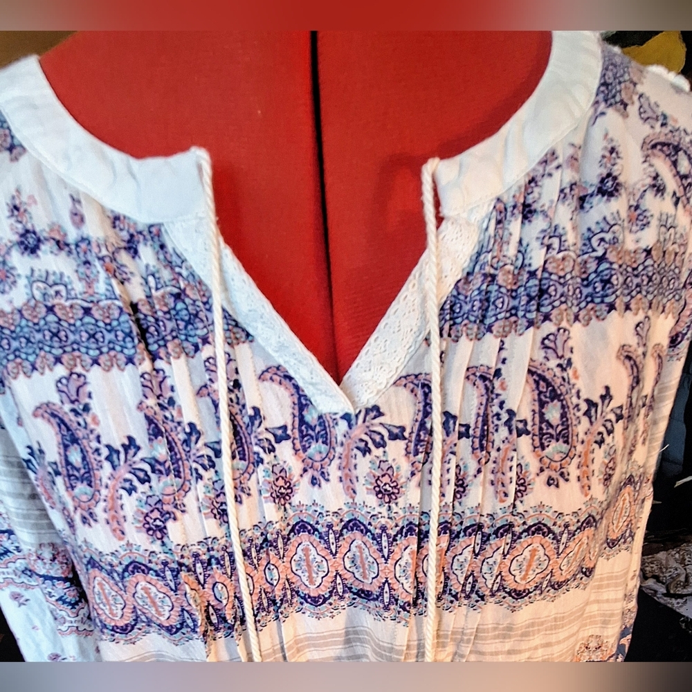 Vintage America Blues Blouse Size L - Picture 5 of 11
